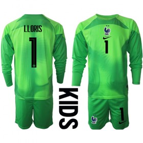 Baby Fußballbekleidung Frankreich Hugo Lloris #1 Torwart Auswärtstrikot WM 2022 Langarm (+ kurze hosen)